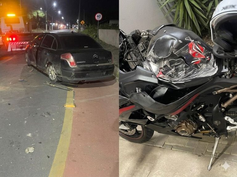 Motociclista morre após grave acidente com carro em Balneário Piçarras
