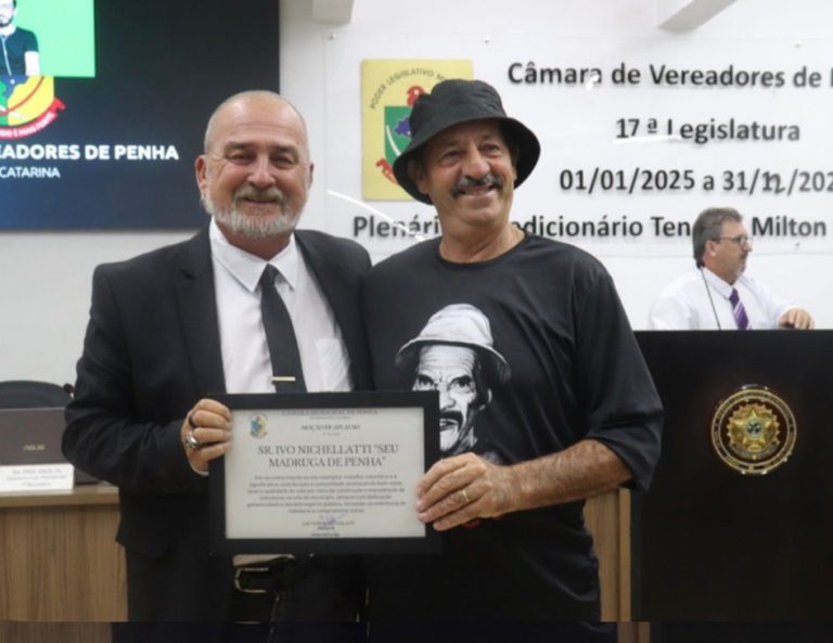 Ícone do voluntariado, “Seu Madruga de Penha” recebe Moção de Aplauso na Câmara